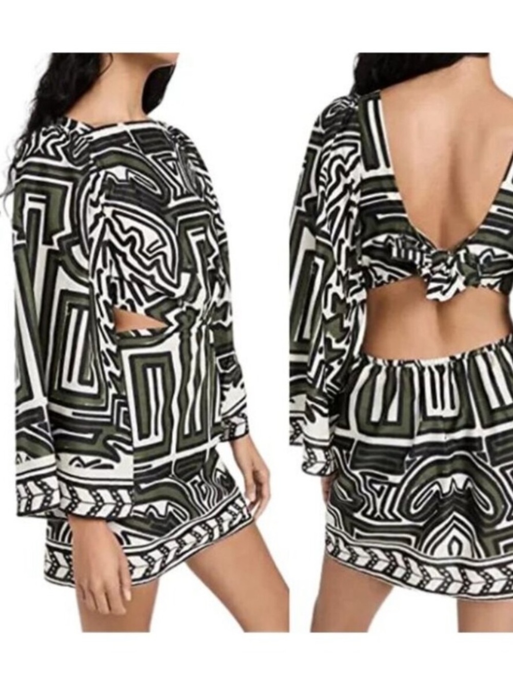 Johanna Ortiz Ethnic Notes Mini Dress In Mola Black Size 8 BNWOT!